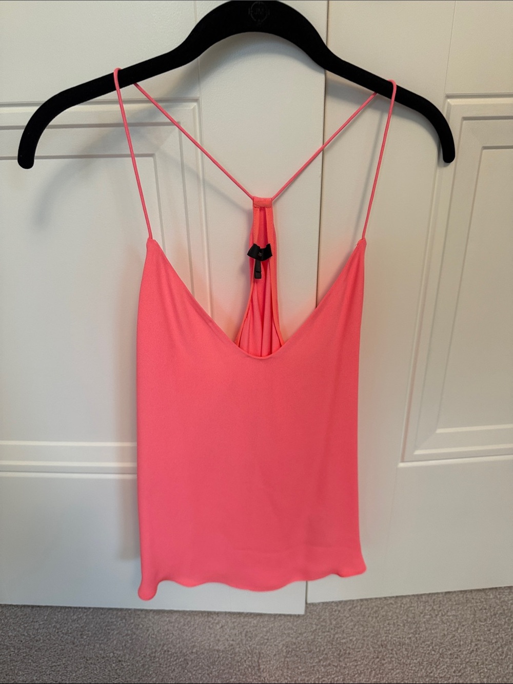 J. Crew Neon Coral Double-Strap Racerback Camisole